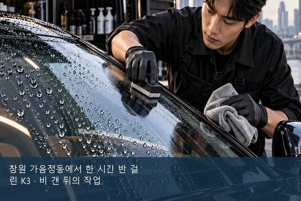 창원 가음정동에서 한 시간 반 걸린 K3 · 비 갠 뒤의 작업